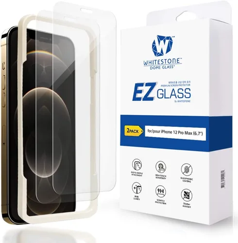 Vista 8 de [Whitestone EZ] Paquete de 2 protectores de pantalla para Apple iPhone 12 Series [Dome Glass EZ] Protector de pantalla de cobertura completa