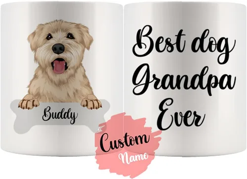 Vista 12 de Taza personalizada de Wheaten Terrier con diseño de perro mamá y papá, taza de Wheatie Dog para hombres y mujeres, taza de regalo de dueño de perro