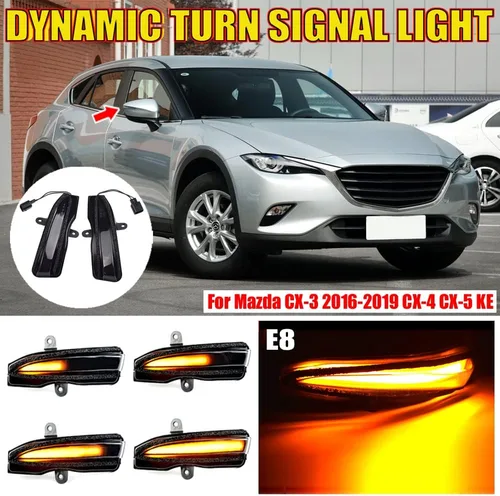 Vista 4 de Luz de señal de giro dinámica LED Lámpara intermitente para rMazda CX-3 CX3 2016-2018 CX-4 CX4 CX-5 CX5 (amarillo)