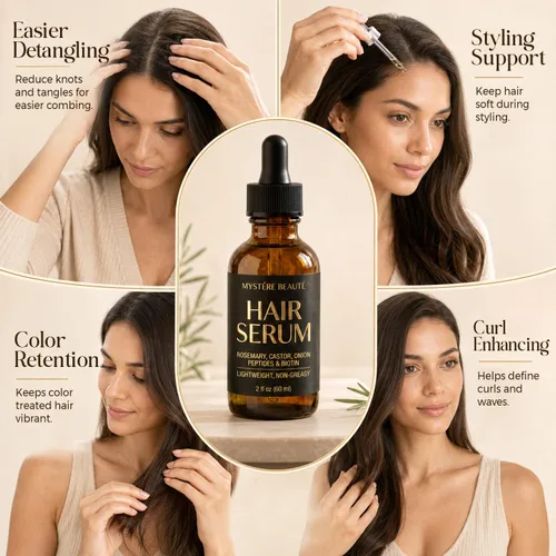 Vista 8 de Biotin Hair Growth Serum for Damaged Hair - Lightweight Scalp Serum 2 Fl Oz