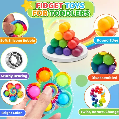 Vista 4 de 12 piezas de juguetes sensoriales para jugar para niños en el aula de 3 a 5 a 7 años, juguetes sensoriales para estudiantes de autismo