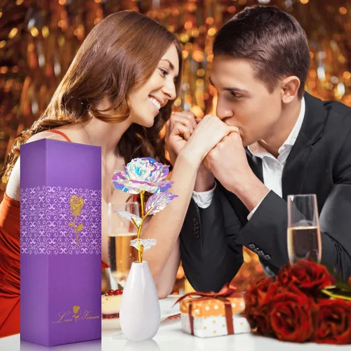 Vista 3 de Regalos de cumpleaños para mujeres, mamá, abuela, rosas artificiales con Colorido