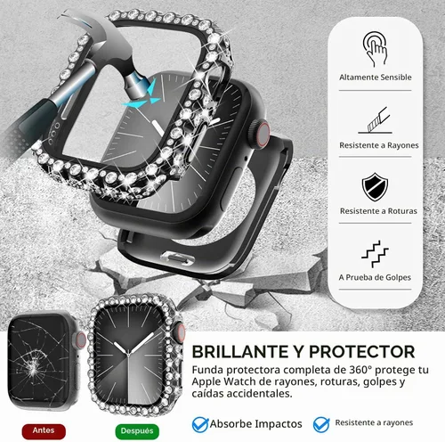 Vista 4 de Surace Funda impermeable 2 en 1 para Apple Watch Series 6, 5, 4, SE de Impermeable-negro