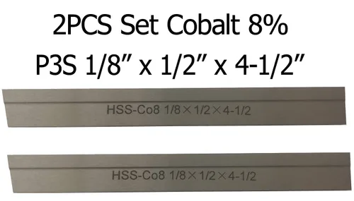 Vista 4 de Juego de 2 8% cobalto 1/8" x 1/2" x 4-1/2" para torno de separación de cuchilla paralela Tyle