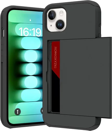 Vista 24 de ZIYE Funda tipo cartera para iPhone 16 Plus con tarjetero, antiarañazos de doble capa con bolsillo oculto, funda a prueba de golpes compatible