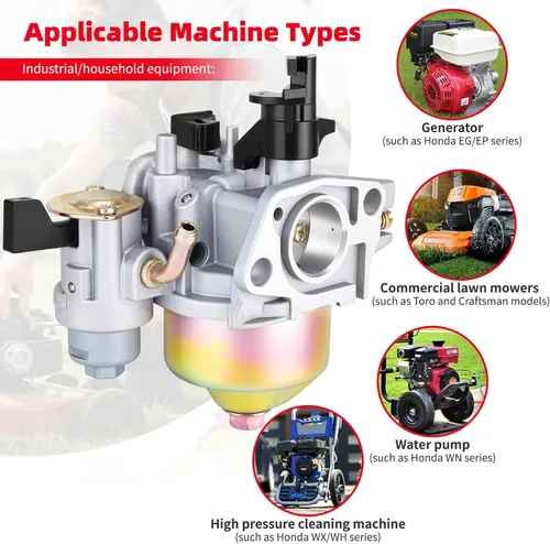 Vista 3 de Carburador GX160 GX200 con kit de ajuste de filtro de aire 17210-ZE1-517 para Honda GX120 GX140 GX 160 GX168 GX200 5HP 5.5HP 6.5HP Motor
