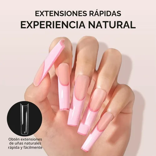 Vista 2 de MelodySusie Puntas de uñas cuadradas extralargas en X, 600 unidades, 12 tamaños, acrílico transparente, uñas a presión para extensiones de bricolaje