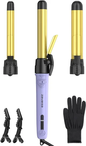 Vista 9 de Juego de rizadores giratorios para cabello largo, varita rizadora automática fácil de usar, obtén ondas de playa, 3 barriles de cerámica