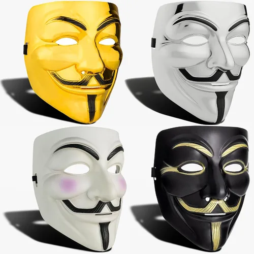 Vista 13 de Diximus - Máscara de V for Vendetta, máscara anónima de Guy Fawkes para Halloween, máscara de hacker