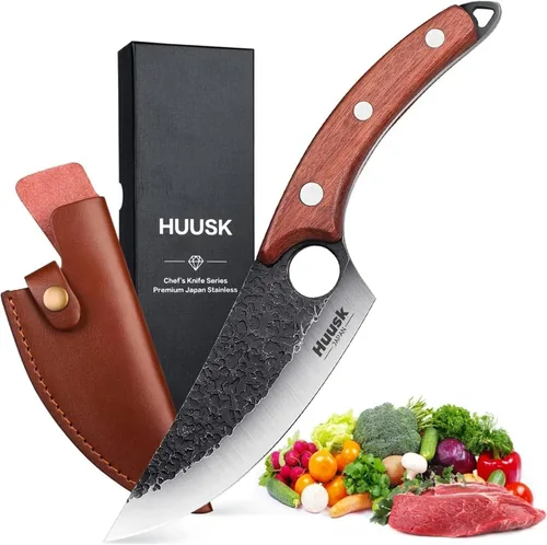Vista 8 de Dream Reach Cuchillo Cuchilla de Carnicero de Servicio Pesado Cortador de Huesos de Acero Inoxidable Hacha de Carnicero Forjada a Mano Cuchillo