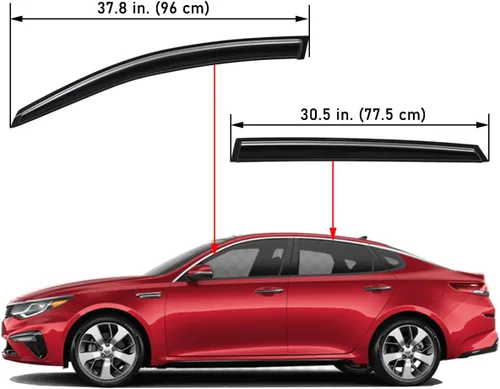 Vista 2 de Lightronic Visera de ventana de ventilación automática de montaje exterior extraduradera, se adapta a Kia Optima 2016-2020 (excluye híbrido)