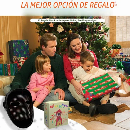Vista 7 de Depointer Life Máscara LED con detección de gestos, máscara transformadora unisex con luz LED para disfraz, cosplay, fiesta, mascarada