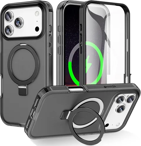 Vista 17 de Funda de cuerpo completo a prueba de golpes para iPhone 13 Pro con soporte magnético invisible [compatible con MagSafe] protector de pantalla