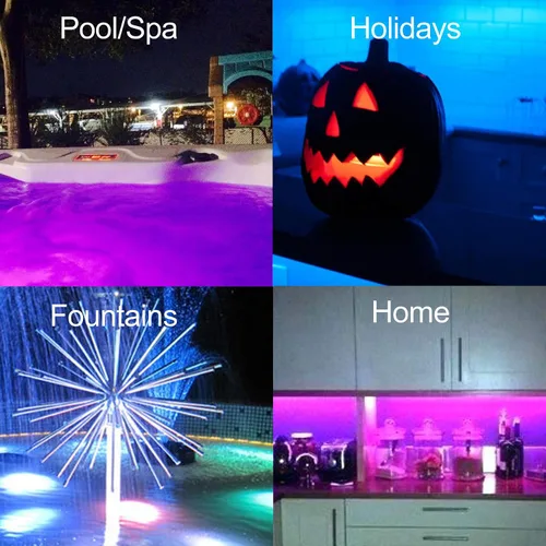 Vista 7 de Luz LEDES sumergida que cambia de color por control remoto para tina o spa - Funciona con batería
