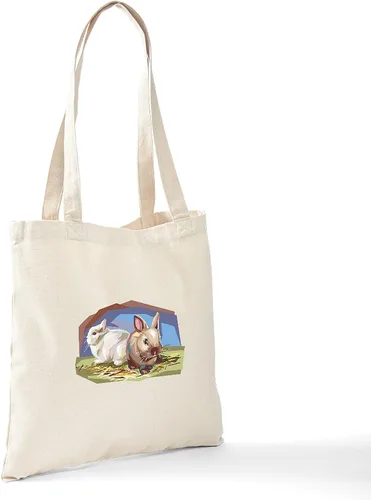 Vista 7 de CafePress Lop Eared Bunny - Bolsa de lona reutilizable beige, Caqui, S