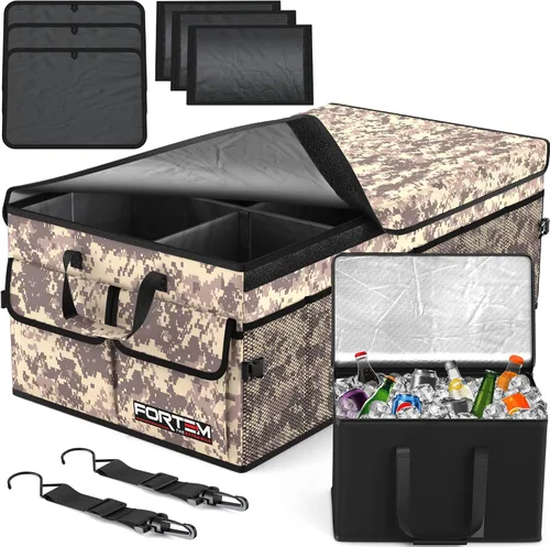 Vista 13 de FORTEM Organizador de maletero para SUV, organizador de maletero de automóvil, almacenamiento plegable, accesorios de coche para mujeres y hombres