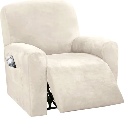 Vista 9 de H.VERSAILTEX Fundas elásticas de terciopelo para sillón reclinable, 6 piezas, fundas para loveseat reclinable de 2 cojines, fundas para sofá