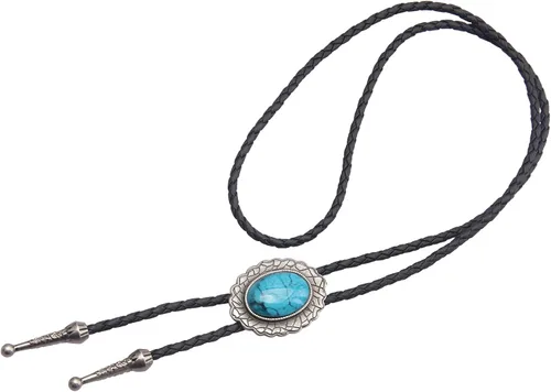 Vista 225 de Jeilwiy Corbata de bolo para hombre, corbata de vaquero occidental, collar de corbata de bolo dorado, corbata de cuero, corbata de Halloween