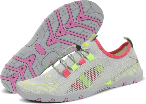 Vista 5 de MAYZERO Zapatos de agua para hombres y mujeres, zapatos de surf, playa, piscina, zapatos de punta ancha, senderismo, zapatos de agua, zapatillas