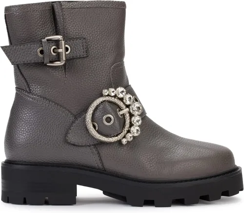 Vista 5 de KARL LAGERFELD Botín Marceau con suela de lengüeta para mujer con botas de combate con detalles de cristal