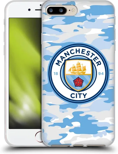Vista 172 de Head Case Designs Funda de gel con licencia oficial del Manchester City Man City FC Blue Moon Badge Camou [protección de grado militar] compatible