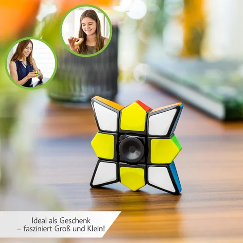Vista 2 de CUBIDI® Juguete 2 en 1 Cubo Fidget Giratorio con Estrella, Cubo Mágico de Velocidad 1x3x3 para Adultos, Adolescentes y Niños, Portátil, Ligero