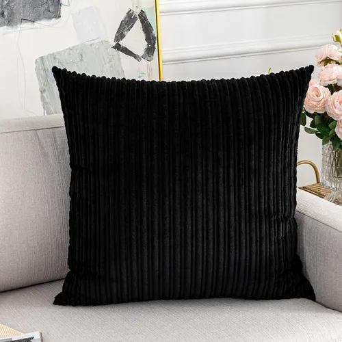 Vista 122 de UGASA - Fundas de almohada decorativas de terciopelo suave y sólidas de Navidad para sala de estar/sofá, 16 x 16 pulgadas, 2 unidades, color burdeos