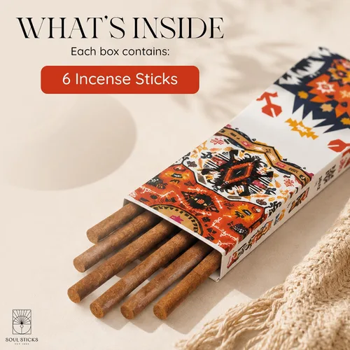 Vista 5 de SOUL STICKS Maya Palo Santo - Varillas de incienso limpiadoras 6 varillas por paquete fabricadas en Perú (Palo Santo)