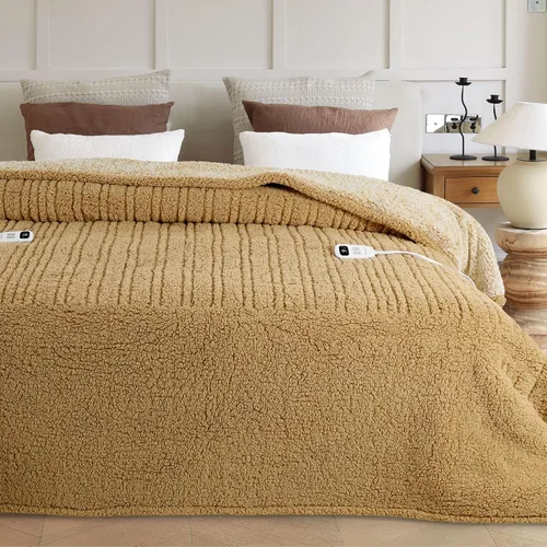 Vista 22 de Heated Blanket Electric Blanket Queen - Fast Heating Blanket Throw Dual Control Double Sided Sherpa with 10 Heating Levels & 2-10 Hours Auto Off