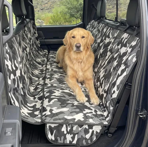 Vista 10 de 4Knines - Funda de asiento trasero con hamaca de camioneta de doble cabina, impermeable (color negro, lado del conductor) Fits Dodge Ram, Nissan