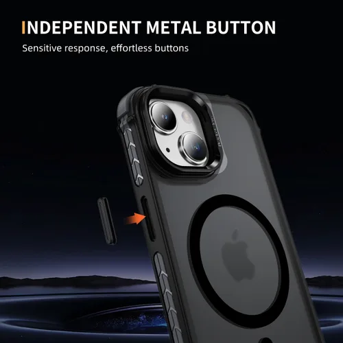 Vista 4 de Funda KETGII para iPhone 13, para iPhone 14, compatible con MagSafe, carga inalámbrica, resistente, a prueba de golpes, pata ajustable, delgada