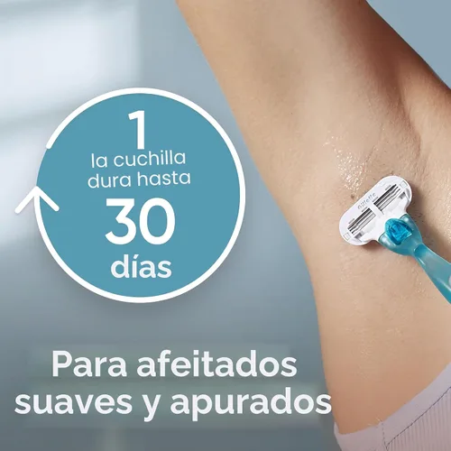 Vista 3 de Gillette Venus Mango de afeitar Smooth para mujer + 6 recambios con mango de gel de agarre suave