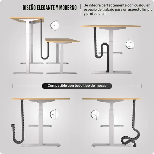 Vista 4 de Ultimate Setup Vértebras de gestión de cables para debajo del escritorio, perfectas para escritorio de pie y sentado, organización de cables