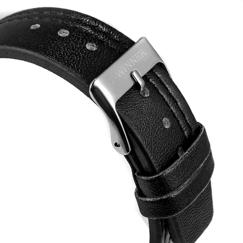 Vista 5 de FORSINING Reloj de pulsera mecánico de estilo deportivo analógico para hombre con correa de cuero