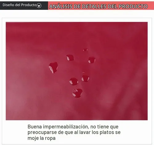 Vista 6 de Aceite de cocina de PU y delantales impermeables para mujeres con bolsillo para cocinar y lavar