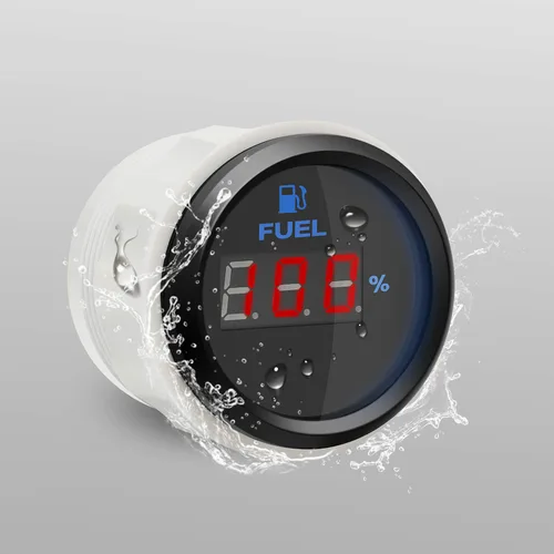 Vista 3 de Indicador de nivel de combustible digital universal ajustable con señal, retroiluminación de 7 colores, 52 mm, 12 V/24 V