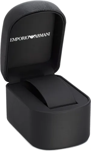 Vista 3 de Emporio AR5929 - Reloj de cuarzo para hombre, esfera plateada SS de silicona, cronógrafo
