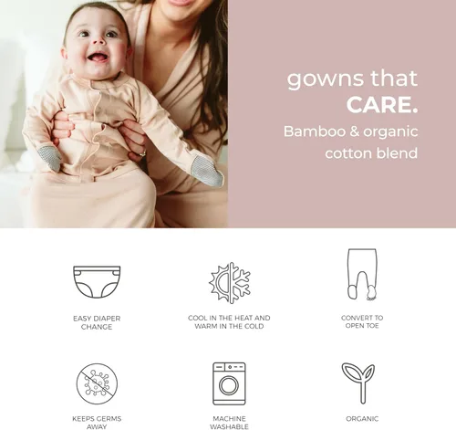 Vista 6 de goumikids Viscosa hecha de bambú algodón orgánico convertible vestido de bebé