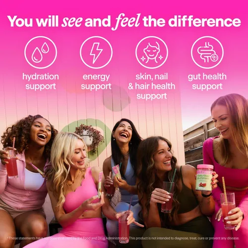 Vista 8 de Belli Welli Suplemento de Fibra, Polvo de Fibra con Probióticos Paquete de Viaje para Mujeres con Colágeno y Electrolitos para la Salud Intestinal