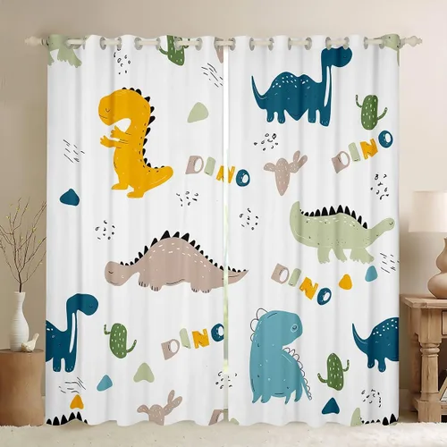 Vista 21 de Feelyou Cortinas opacas con estampado de leopardo para dormitorio, sala de estar, safari, cortinas de oscurecimiento de habitación con purpurina