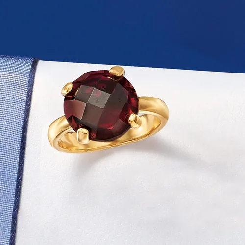 Vista 5 de Ross-Simons Anillo granate de 5.75 quilates en oro de 18 quilates sobre plata esterlina