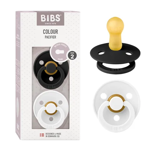 Vista 160 de BIBS - Paquete de 2 chupetes para bebés, goma natural libre de bisfenol A, hechos en Dinamarca, colección Colour, para bebés de 18+ meses, azul bebé