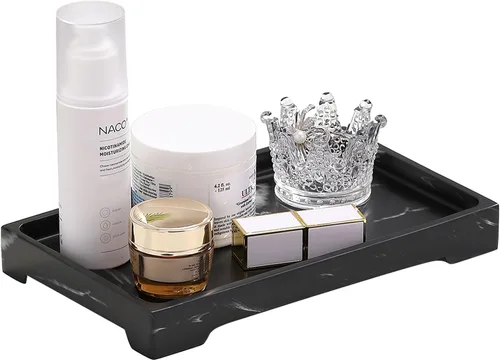 Vista 18 de Luxspire Bandeja de resina para tocador, bandeja de baño, bandeja de almacenamiento para tanque del inodoro, 11 x 4 pulgadas, bandejas para A - Tinta