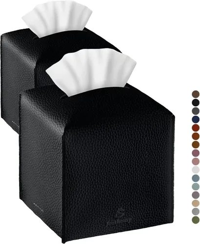 Vista 12 de Funda para Caja de Pañuelos, Jeethemy Porta Caja de Pañuelos Cuadrada de Cuero PU, Moderno Estuche de Pañuelos Organizador Dispensador de Papel
