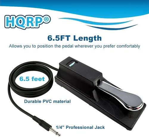 Vista 8 de HQRP Adaptador de CA y pedal de sostenimiento compatibles con Casio CTK-541 CTK-551 CTK-574 CTK-601 CTK-611 CTK-620L LK-300TV LK-90TV LK-94TV