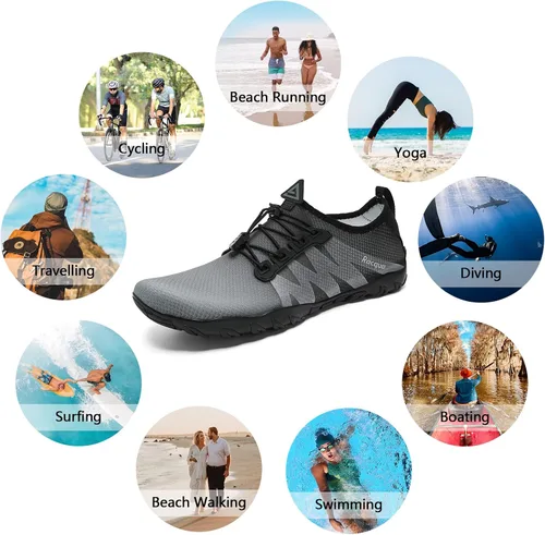 Vista 2 de Racqua Zapatos de agua para hombres y mujeres, secado rápido, colores degradados, descalzos, acuáticos, atléticos, natación, surf, playa, zapatos