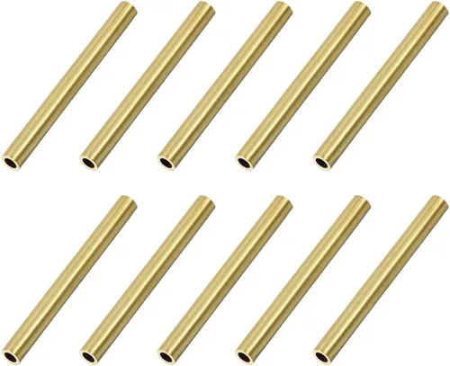 Vista 18 de uxcell Tubo redondo de latón, 0.079 in de diámetro exterior 0.020 in de grosor de pared 1.181 in de longitud, tubo sin costuras para manualidades