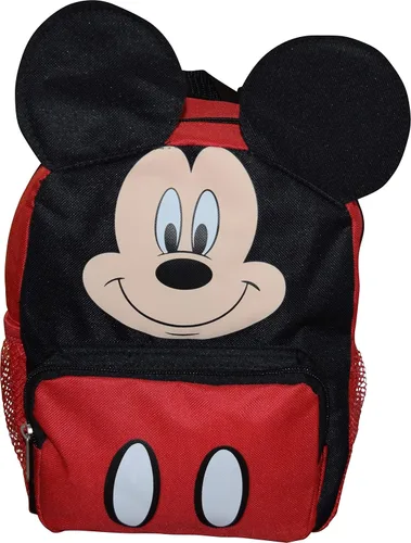 Vista 2 de Disney Mickey Mouse Big Face Littl Boy 10 Mini mochila Negro rojo