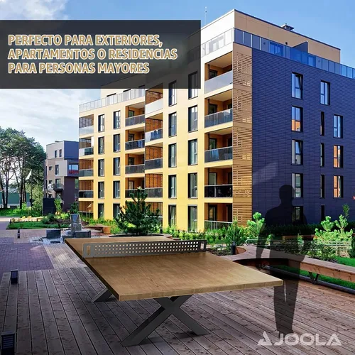 Vista 8 de JOOLA - Mesa de tenis de mesa para exteriores - Mesa de conferencia multiusos, mesa de comedor - Aspecto de madera y concreto, incluye set de red