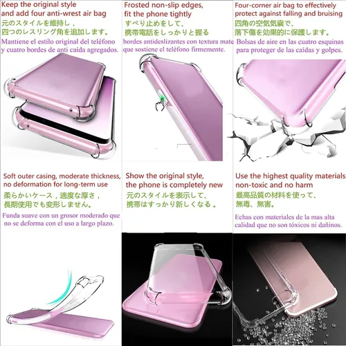 Vista 5 de TiYa USTIYA Funda para Samsung Galaxy A70 / A70s TPU transparente cuatro esquinas funda protectora transparente suave funda